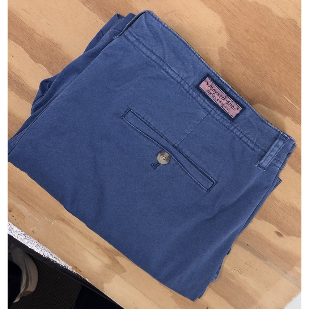Vineyard Vines Mens Chino Island Shorts 38 Dusty Blue Khaki Casual 6"